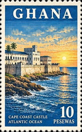 Ghana stamp, Cape Coast Castle
